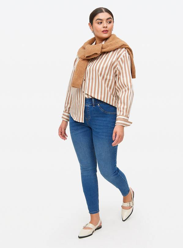 Blue Wash Mid Rise Denim Jeggings  18